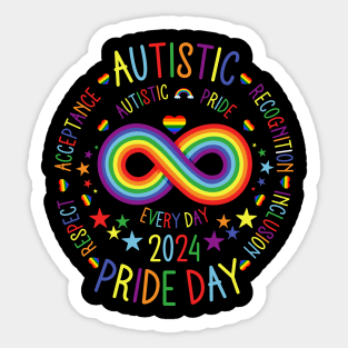 Autistic Pride Day 2024 Autism Men Women Family Kids Friends Sticker